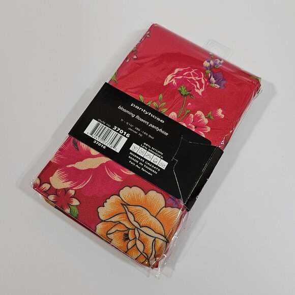Music Legs Blooming Flowers Colorful Opaque Floral Pantyhose Tights One Size - Picture 5 of 5